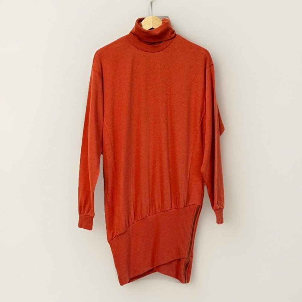 Young Fabulous & Broke Terracotta Sweater Turtleneck Dress Sz Small Edgy Urban